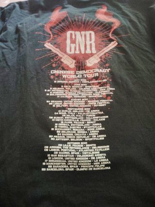 Camiseta Guns N' Roses GNR Negra/World tour .