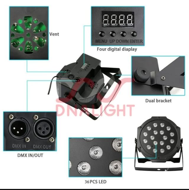 4x Proiettore Luci Strobo Discoteca Rgb led farett