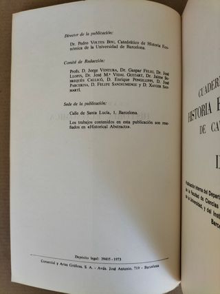 Libro Cuadernos de historia económica de Cataluña
