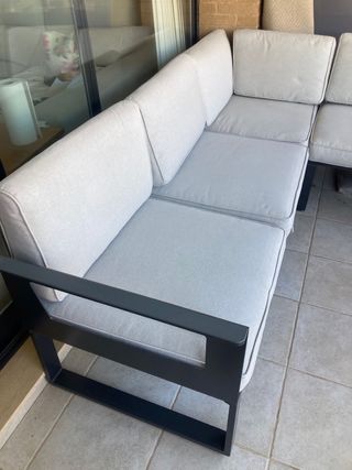 Conjunto Sofá Aluminio Terraza Gris