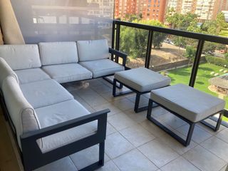 Conjunto Sofá Aluminio Terraza Gris
