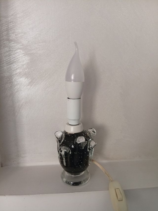 Lampada vintage vetro blu trasparente