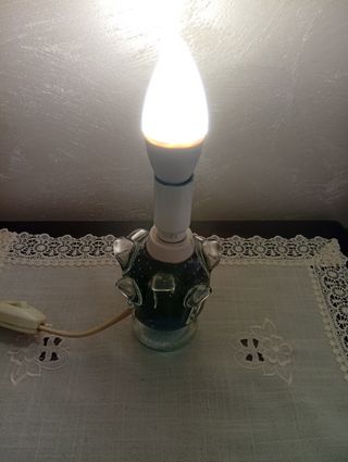 Lampada vintage vetro blu trasparente