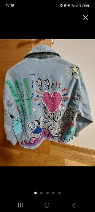 Cazadora vaquera oversize multicolor