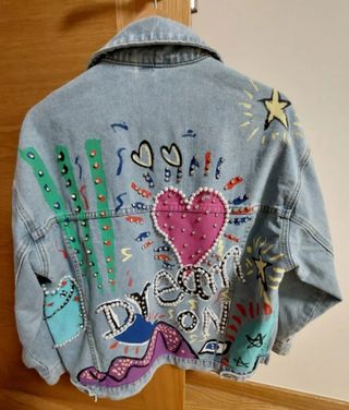 Cazadora vaquera oversize multicolor