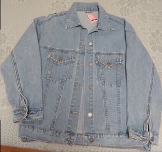 Cazadora vaquera oversize multicolor