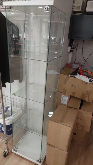 Vitrina Cristal y Madera Blanca