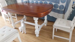 Mesa de comedor extensible de madera