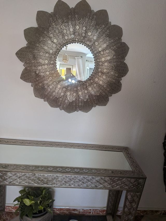 Recibidor latón tono plata