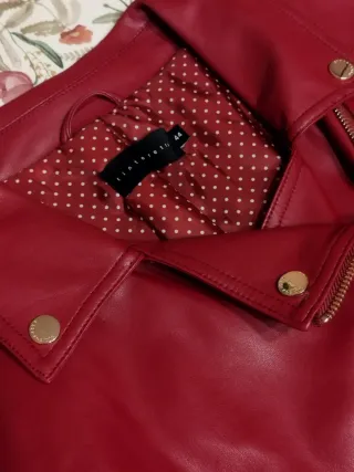 Chaqueta de cuero Tintoretto burdeos.