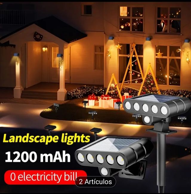 4 Luces Solares LED Jardín Frío