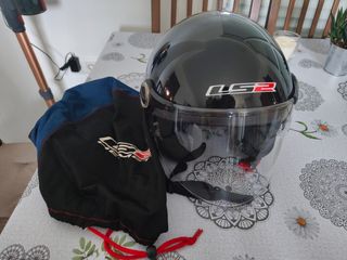 Casco Moto LS2 Negro con Funda