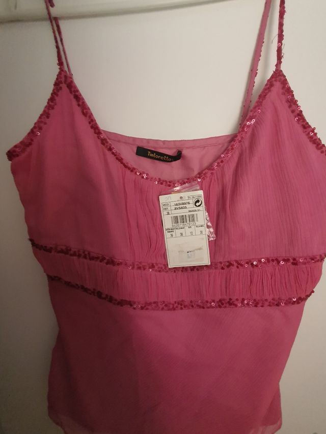 Blusa Tintoretto tirantes mujer rosa talla S