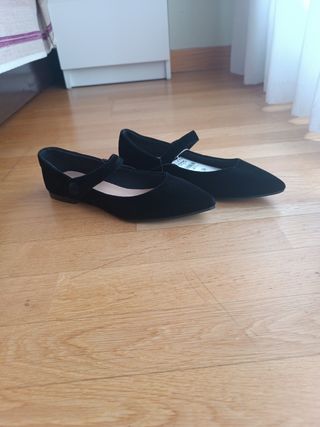 Zapatos planos negros ante Unit talla 37