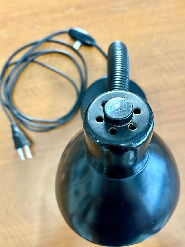 Lampada nera vintage da tavolo Stilplast
