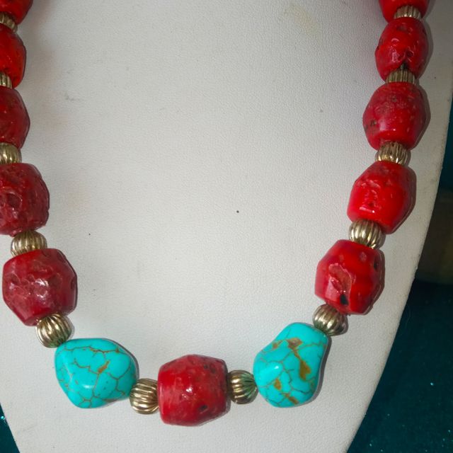 ‼️Collana Vintage Corallo e Turchese