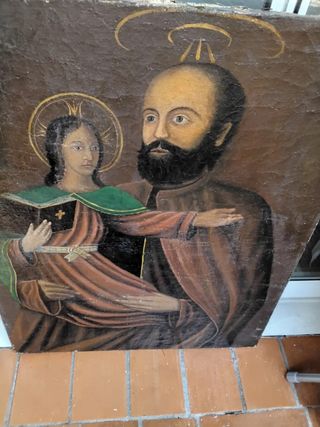 Cuadro religioso antiguo
Óleo sobre lienzo 