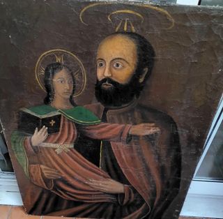 Cuadro religioso antiguo
Óleo sobre lienzo 
