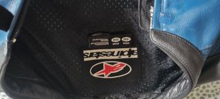 Traje de moto Alpinestars piel azul y negro