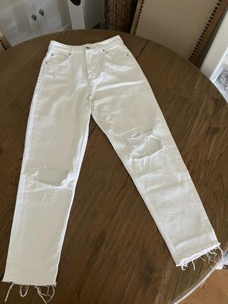 Pantalones Zara Blancos Anchos