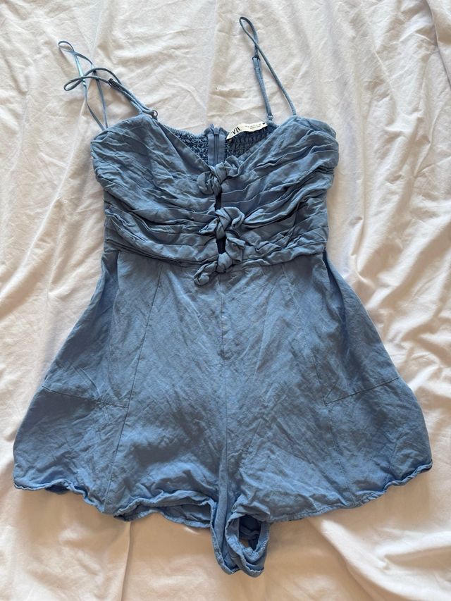 Mono Zara Lino Azul Talla M
