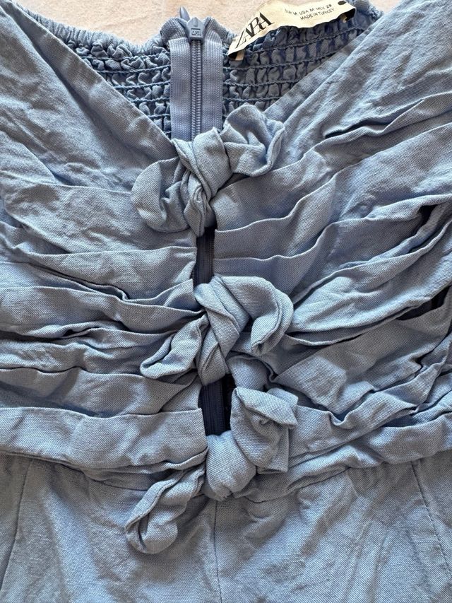 Mono Zara Lino Azul Talla M