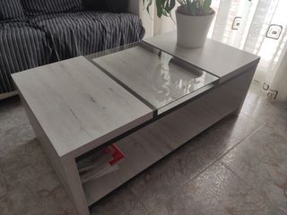 Mesa de centro - madera y cristal