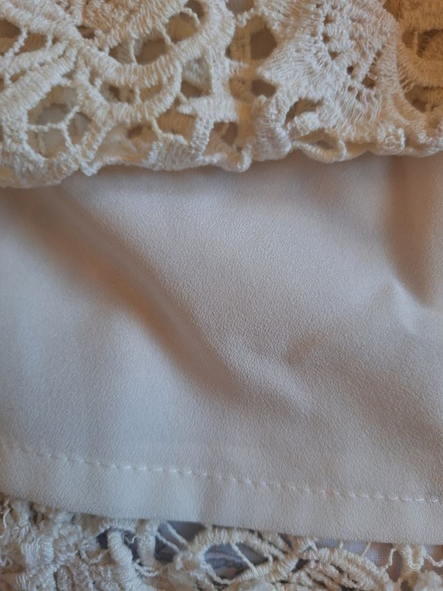 Vestido Mango Encaje Crudo Talla S