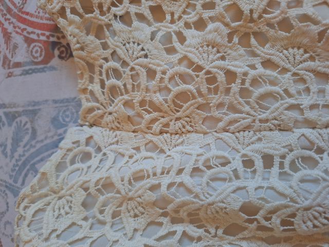 Vestido Mango Encaje Crudo Talla S