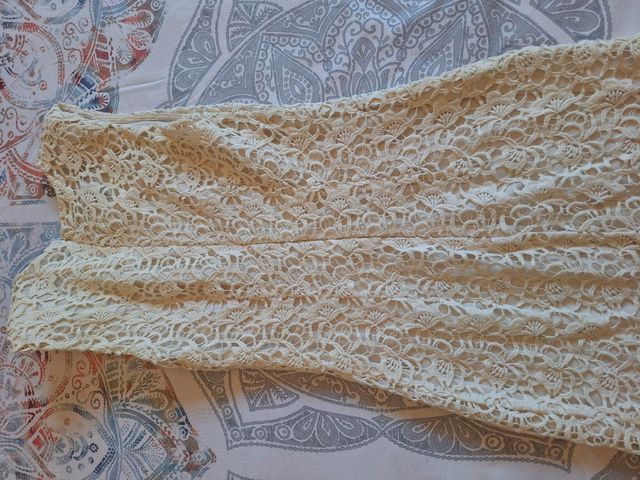 Vestido Mango Encaje Crudo Talla S