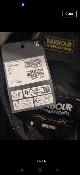 Chaqueta Barbour International negra