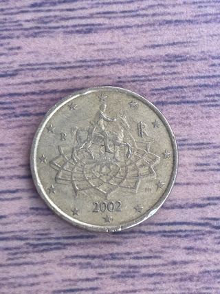 50 cts Euro Italia 2002 error acuñación