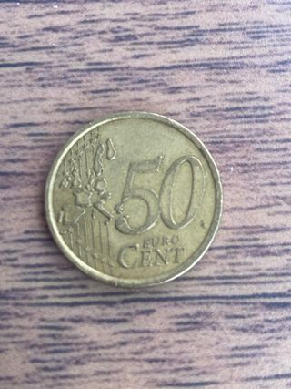 50 cts Euro Italia 2002 error acuñación