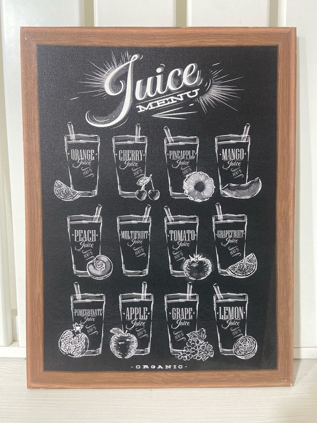 Cuadro Decorativo Juice Menu