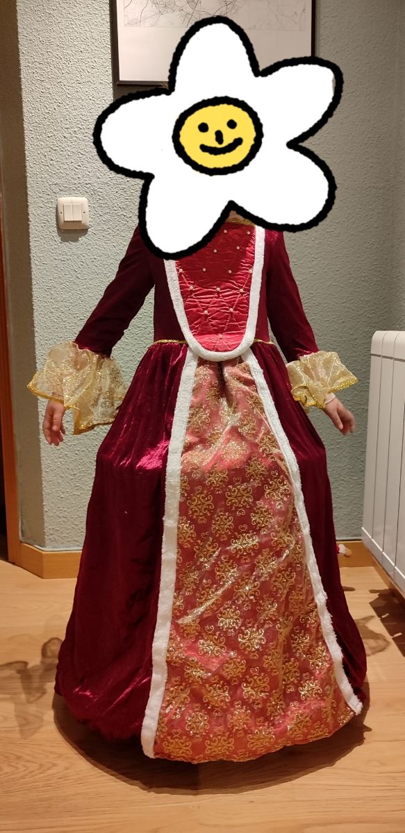 Disfraz Reina Medieval Partilandia talla 7-9