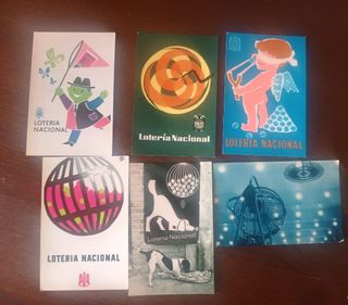 Lote 6 Postales Lotería Nacional Años 50/60