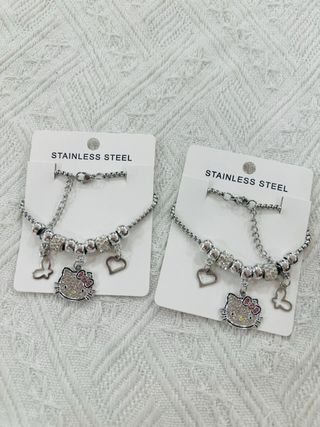 Bracciale Hello Kitty con farfalla e cuore