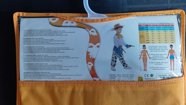 Disfraz Vaquero Woody Talla 5-6 Años