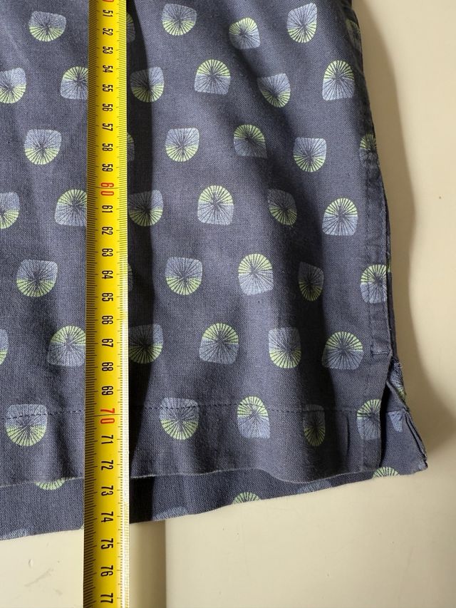 Camisa Estampada Gris y Verde