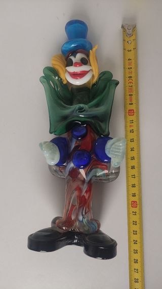 Payaso estilo Murano de vidrio multicolor