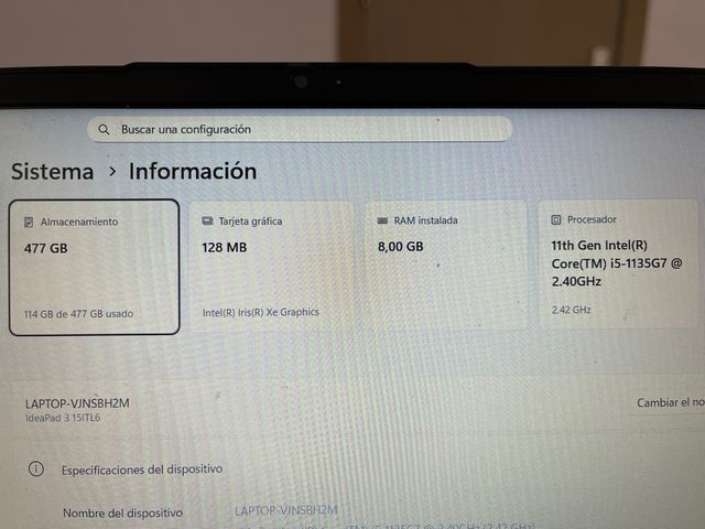 Portátil Lenovo IdeaPad 3 15ITL6 i5 8GB RAM Plata