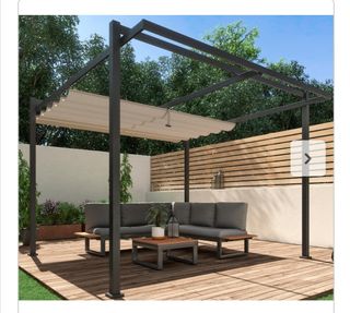Pérgola de acero y aluminio