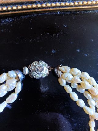 Collana perle fiume multifilo vintage