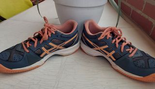 Zapatillas Asics Mujer Padel Talla 36 Azul/Rosa