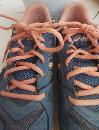 Zapatillas Asics Mujer Padel Talla 36 Azul/Rosa