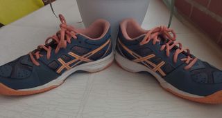 Zapatillas Asics Mujer Padel Talla 36 Azul/Rosa