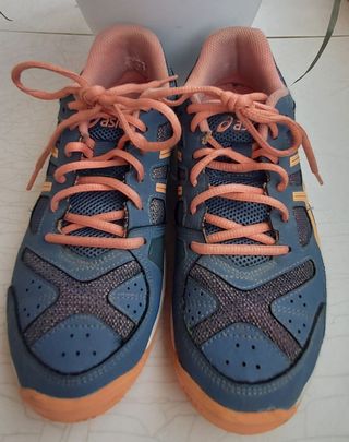 Zapatillas Asics Mujer Padel Talla 36 Azul/Rosa