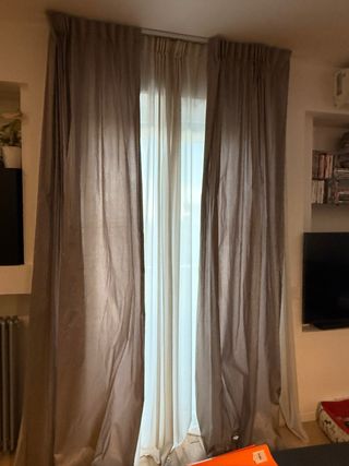 N2 Tende per finestre color beige marrone argento 