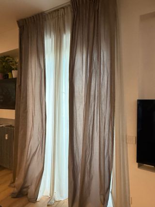 N2 Tende per finestre color beige marrone argento 