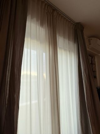 N2 Tende per finestre color beige marrone argento 
